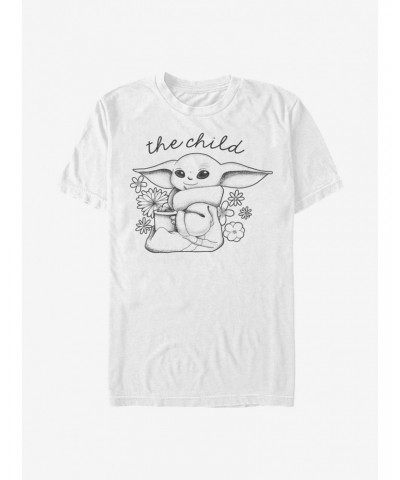 Star Wars The Mandalorian Flower The Child T-Shirt $7.77 T-Shirts