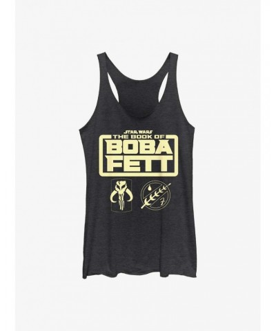 Star Wars The Book Of Boba Fett Boba Fett Armor Logo Girls Tank Top $9.25 Tops