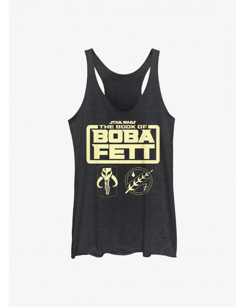 Star Wars The Book Of Boba Fett Boba Fett Armor Logo Girls Tank Top $9.25 Tops