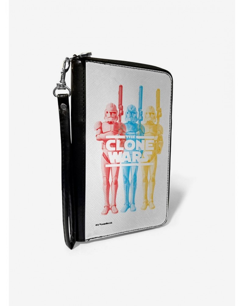 Star Wars The Clone Wars Clone Troopers Pose White Zip Around Wallet $16.75 Wallets