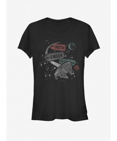 Star Wars Planet Map Girls T-Shirt $6.96 T-Shirts