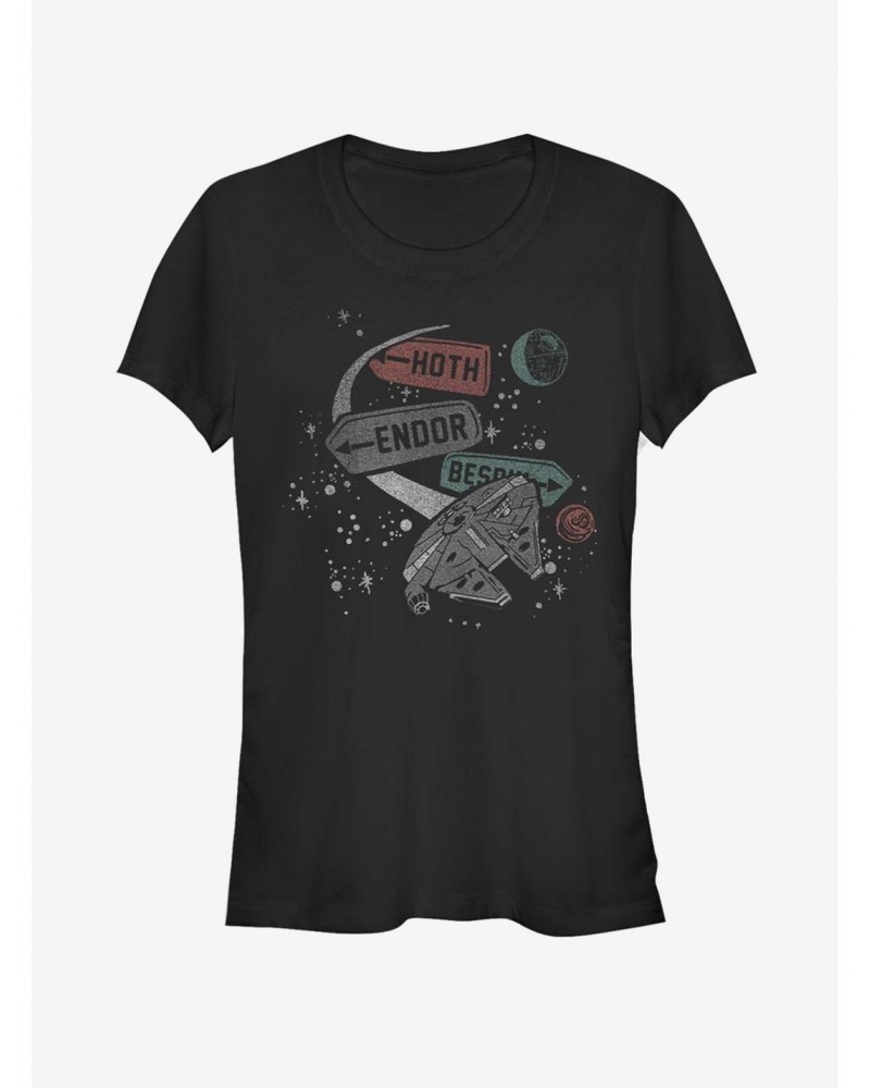 Star Wars Planet Map Girls T-Shirt $6.96 T-Shirts