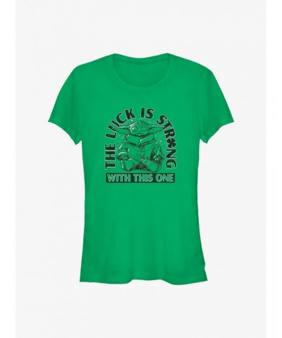 Star Wars The Mandalorian Luck Is Strong Girls T-Shirt $7.60 T-Shirts