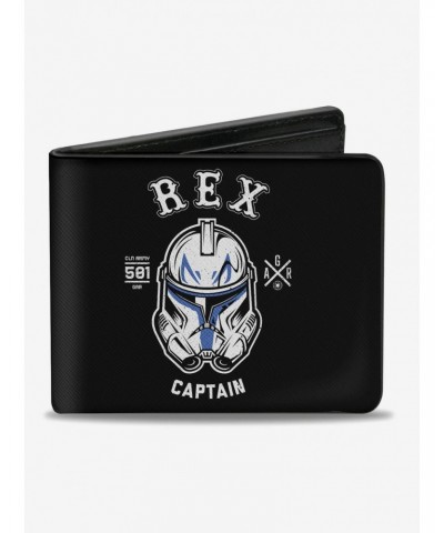 Star Wars The Clone Wars Rex Captain Clone Trooper Helmet Bifold Wallet $9.41 Wallets