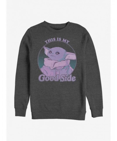 Star Wars The Mandalorian The Child This Is My Good Side Crew Sweatshirt $13.87 Sweatshirts