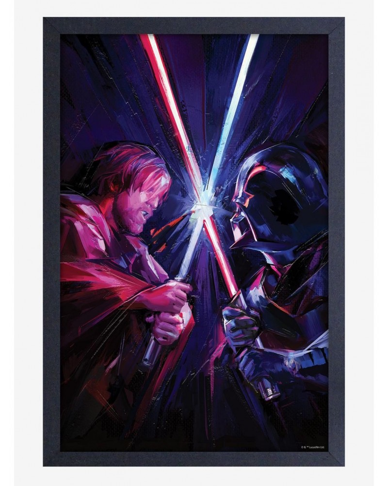 Star Wars Obi-Wan Clash Framed Wood Wall Art $9.96 Merchandises