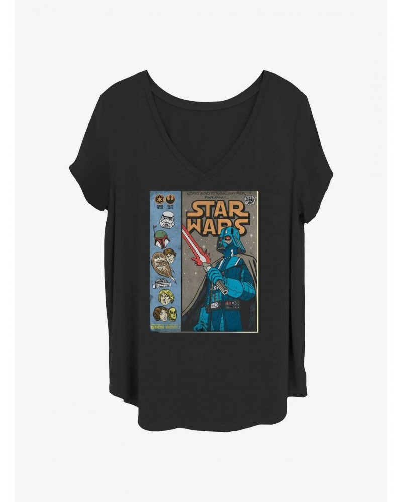 Star Wars Darth Vader Comic Cover Girls T-Shirt Plus Size $11.10 T-Shirts