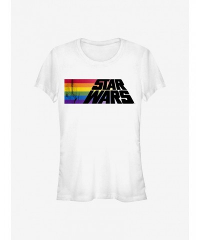 Star Wars Rainbow Stripe Logo T-Shirt $6.31 T-Shirts