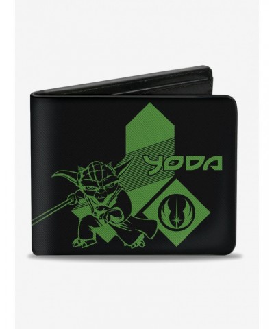 Star Wars The Clone Wars Yoda Pose Logo Bifold Wallet $8.36 Wallets