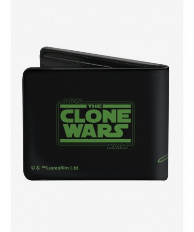 Star Wars The Clone Wars Yoda Pose Logo Bifold Wallet $8.36 Wallets