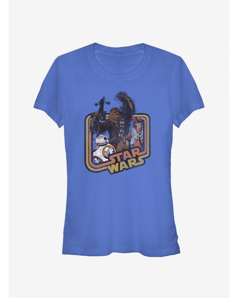 Star Wars Retro Chewbacca and Poe Dameron Girls T-Shirt $7.28 T-Shirts