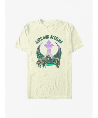 Star Wars Earth Day Ewok Allies Save Our Systems T-Shirt $5.59 T-Shirts