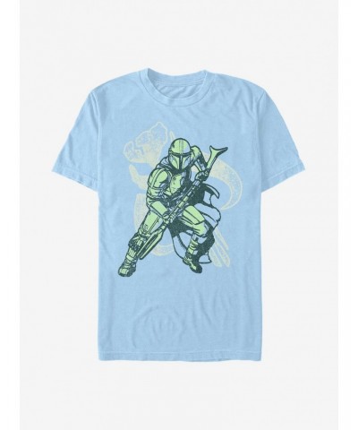 Star Wars The Mandalorian Mando Crest Pose T-Shirt $6.83 T-Shirts