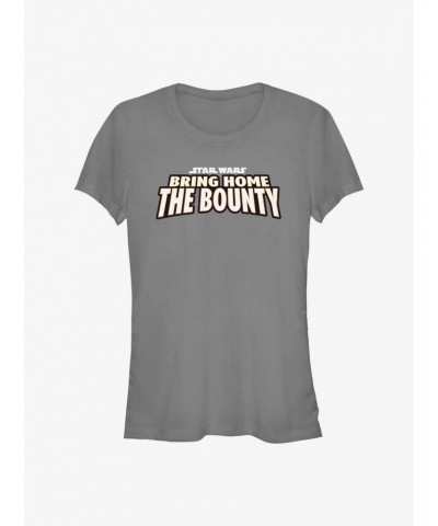 Star Wars The Mandalorian Bring Home The Bounty Logo Girls T-Shirt $7.93 T-Shirts