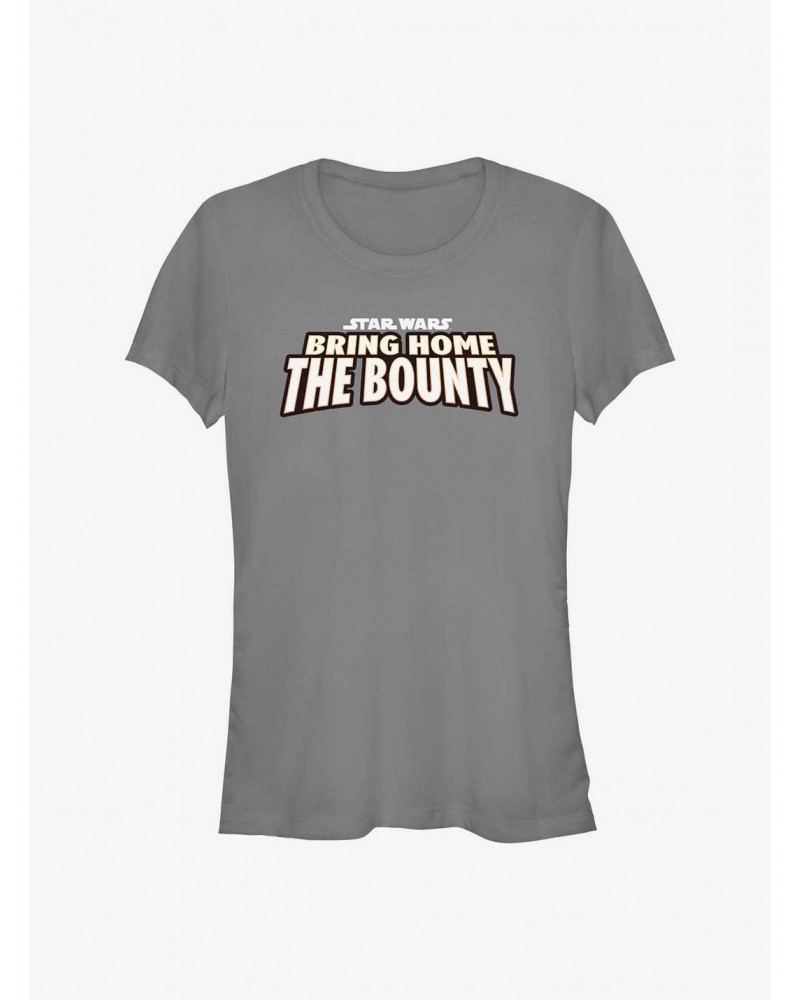 Star Wars The Mandalorian Bring Home The Bounty Logo Girls T-Shirt $7.93 T-Shirts