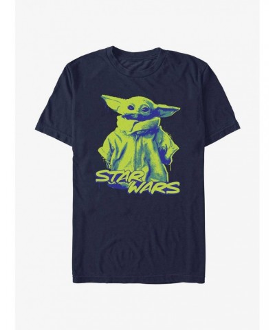 Star Wars The Mandalorian Grogu Paint Logo T-Shirt $6.52 T-Shirts