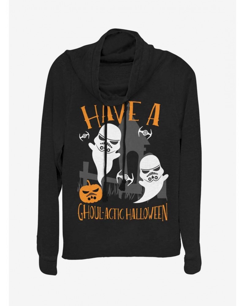 Star Wars Ghoulactic Halloween Cowl Neck Long-Sleeve Girls Top $17.96 Tops