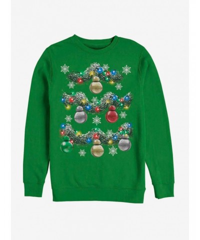 Star Wars BB-8 Ornaments Christmas Tree Crew Sweatshirt $13.58 Sweatshirts