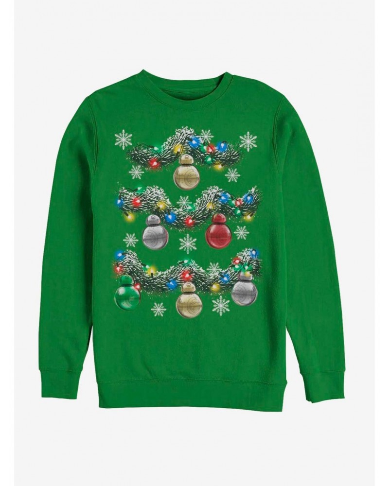 Star Wars BB-8 Ornaments Christmas Tree Crew Sweatshirt $13.58 Sweatshirts