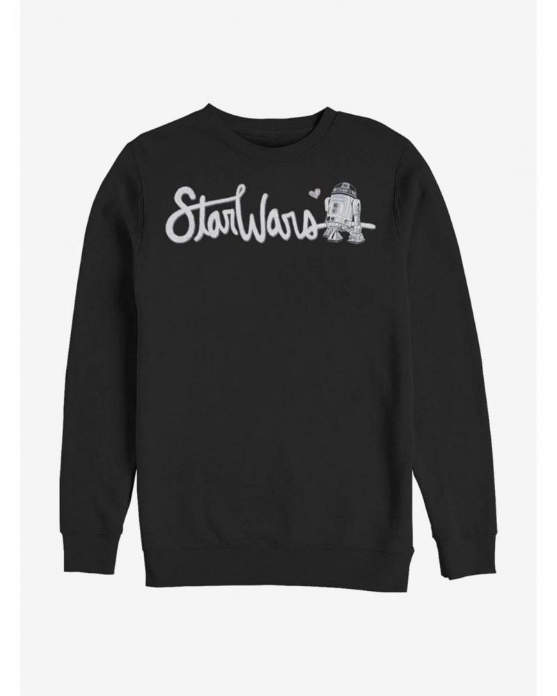 Star Wars Cursive R2 Crew Sweatshirt $8.86 Sweatshirts