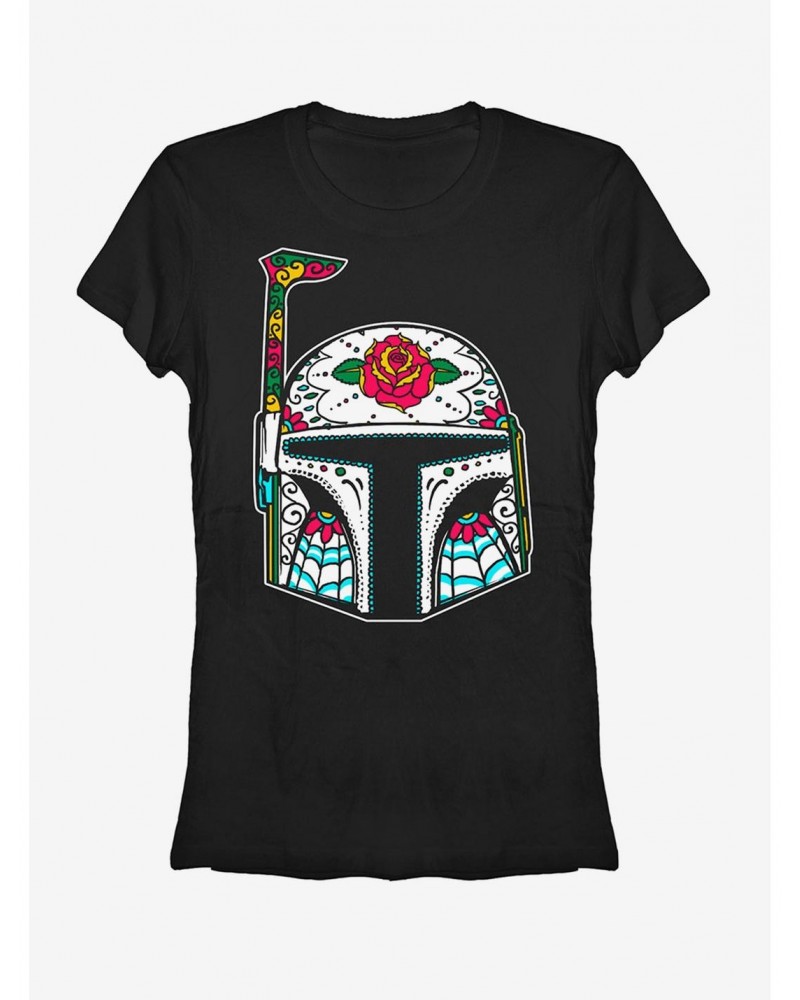 Rose Sugar Skull Boba Fett Girls T-Shirt $6.31 T-Shirts