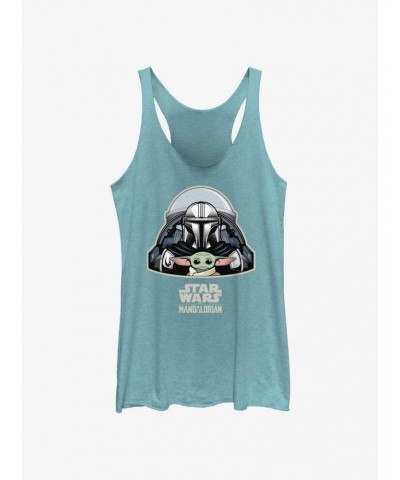 Star Wars The Mandalorian Mando & Grogu Cockpit Girls Tank $9.53 Tanks