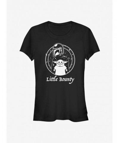 Star Wars The Mandalorian The Child Little Bounty Outline Girls T-Shirt $5.82 T-Shirts