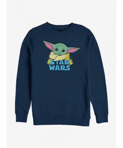 Star Wars The Mandalorian The Child Profile Logo Art Crew Sweatshirt $10.04 Sweatshirts