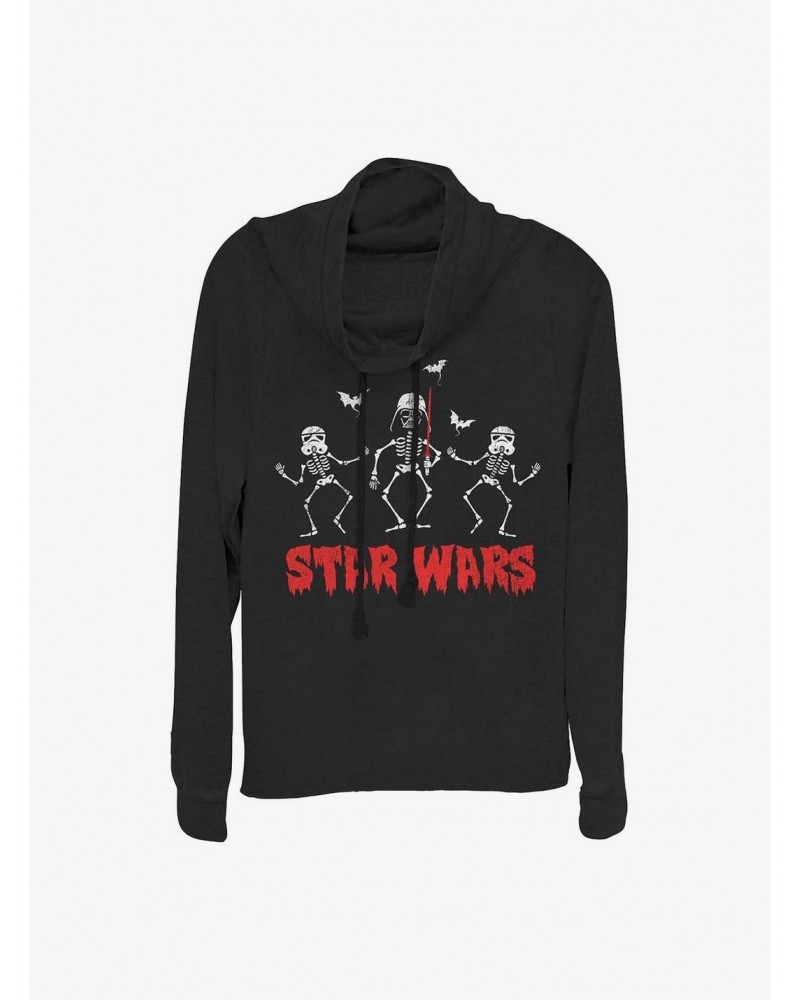 Star Wars Dark Side Creepy Wars Girls Cowlneck Long-Sleeve Top $12.93 Tops