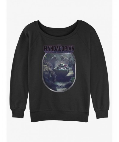 Star Wars The Mandalorian Alamites Attack Grogu Slouchy Sweatshirt $9.45 Sweatshirts