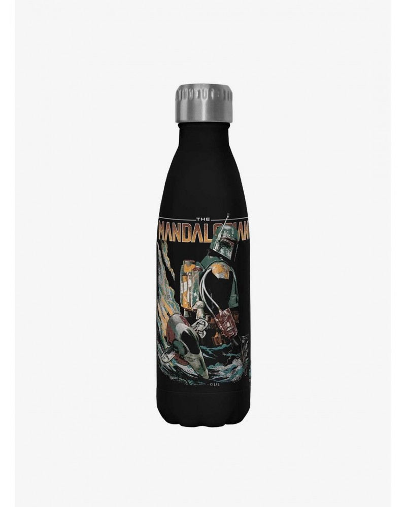 Star Wars The Mandalorian Mandomon Epi6 Altogether Black Stainless Steel Water Bottle $9.96 Water Bottles