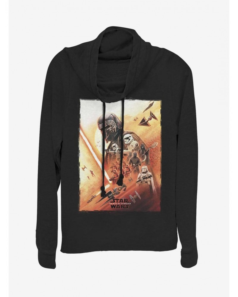 Star Wars: The Rise of Skywalker Kylo Poster Cowl Neck Long-Sleeve Girls Top $15.45 Tops