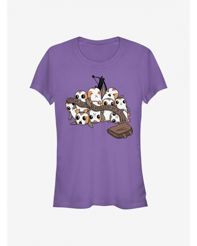 Star Wars: The Last Jedi Porgs And Chewbacca Accessories Girls T-Shirt $6.15 T-Shirts