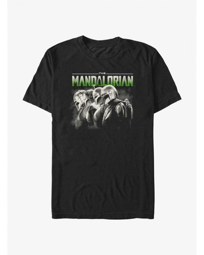 Star Wars The Mandalorian Grunge Mandalorians Lineup T-Shirt $7.30 T-Shirts