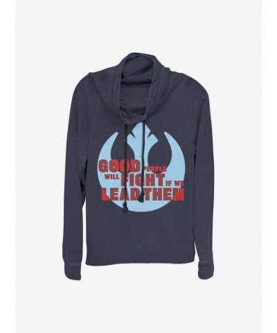 Star Wars: Episode IX The Rise Of Skywalker Rebel Leader Cowlneck Long-Sleeve Girls Top $16.52 Tops